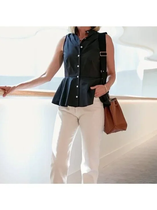 POMANDER PLACE Black Paulina Top Size Large - Picture 2 of 9